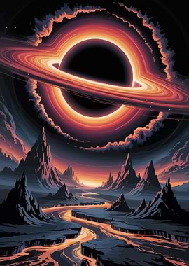 Black Hole Landscape Digital Art