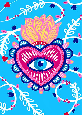 Sacred Heart with Eye