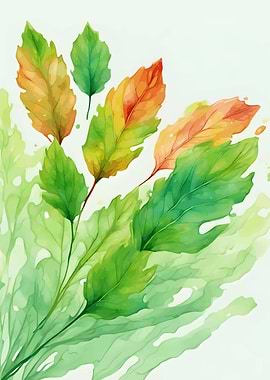 Watercolor Leaves
