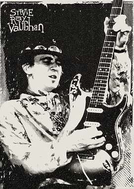 Stevie Ray Vaughan Black and White