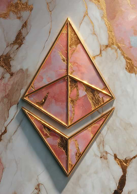 Ethereum Logo Pink Marble