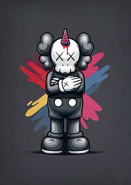 KAWS-inspired Unicorn Character Art