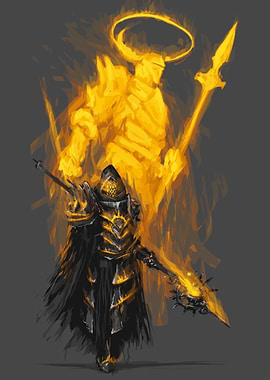 Fantasy Knight and Angel Digital Art