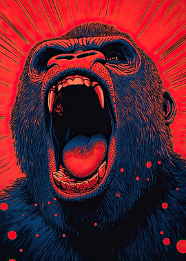 Roaring Gorilla Art