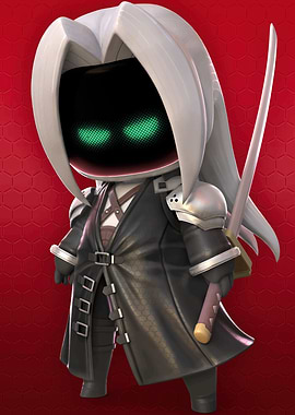 Chibi Sephiroth Figurine with Green Eyes