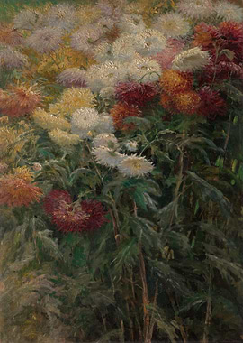Chrysanthemums in Garden Painting