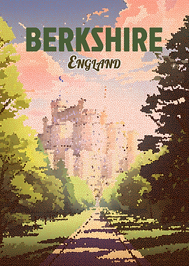 Berkshire England Mosaic Travel Poster