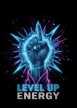 Level Up Energy Hand Illustration