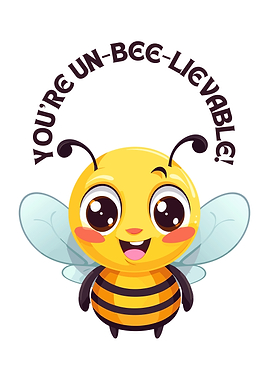 Cute Cartoon Bee with Pun