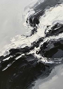 Abstract Black and White Painting