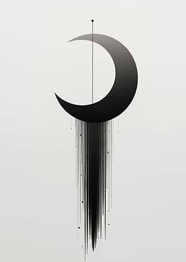 Nordic Crescent Moon Art