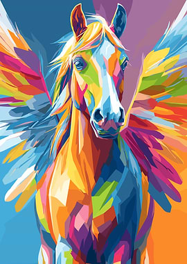 Colorful Pegasus Portrait
