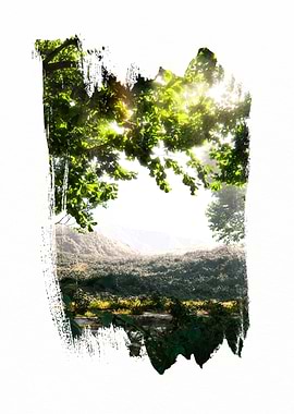 Brushstroke Landscape with Sunlight