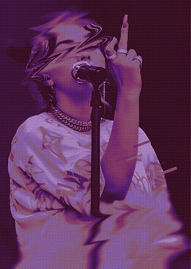 Billie Eilish Glitch Art Portrait