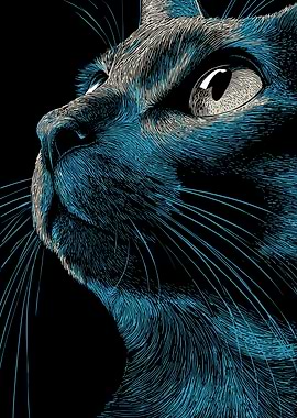 Blue Cat Portrait