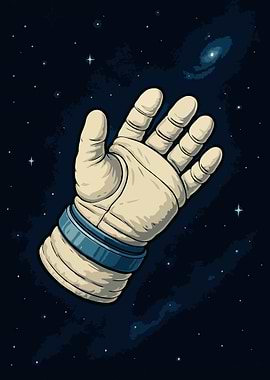 Astronaut Glove in Space Cartoon