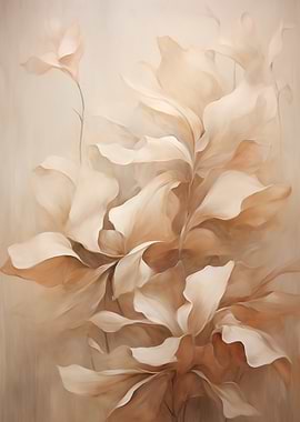 Floral Art Neutral Tones