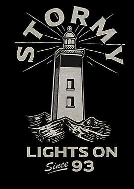 Stormy Lights On Lighthouse Graphic