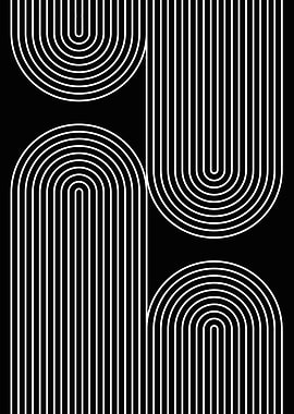 Abstract Black and White Arches