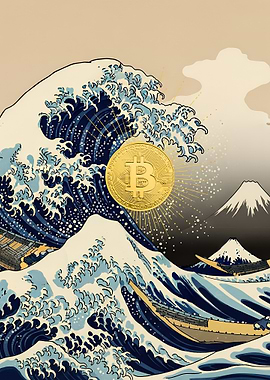 Bitcoin Great Wave Mashup