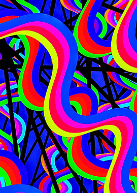Colorful Abstract Wavy Lines