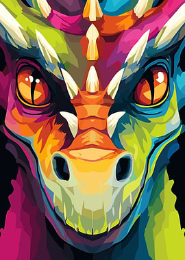 Colorful Dragon Portrait