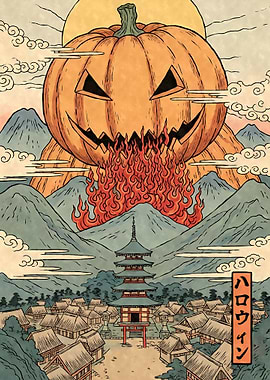 Japan Halloween Pumpkin Ukiyo-e