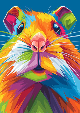 Colorful Hamster Portrait