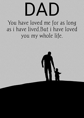 Dad and Child Silhouette Art