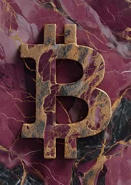 Bitcoin Symbol on Marble Background