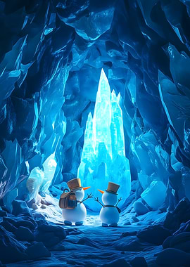 Snowmen in Ice Cave Adventure