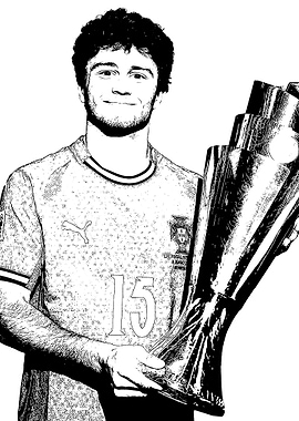 Joao Neves with Trophy Illustration