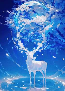 Deer Blue Dreamscape