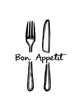 Bon Appetit Cutlery Illustration