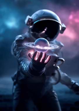 Astronaut Holding a Planet