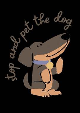 Stop and Pet the Dog Illustration
