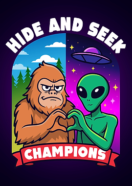 Bigfoot And Alien - Hide And Seek Champions