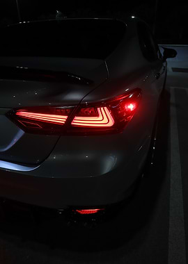 Car Tail Light at Night
