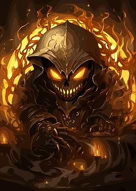 Grim Reaper with Flames