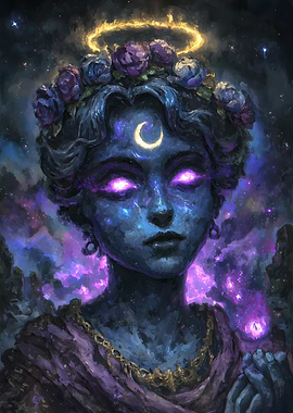 Celestial Woman with Crescent Moon