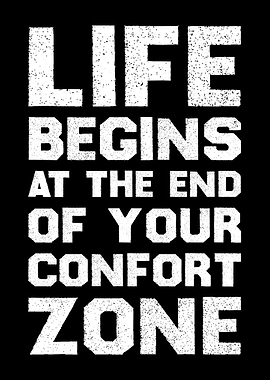 Motivational Wall Art for Office & Home Life Begins at the End of Your Comfort Zone