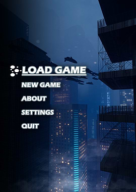 Cyberpunk Game Menu Screen