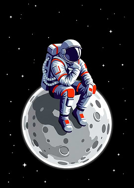 Contemplative Astronaut on the Moon