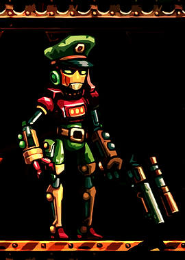 Steamworld Robot Officer with Weapon