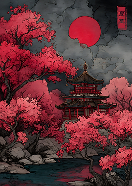Japanese Sakura Temple