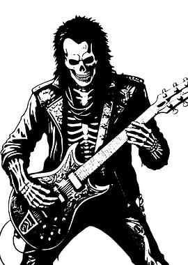 Skeleton Rocker Playing Electric Guitar
