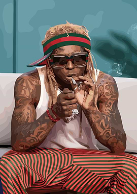 Lil Wayne Smoking Portrait