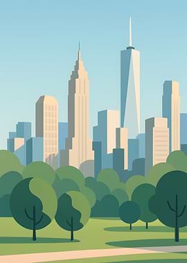 New York Cityscape Illustration