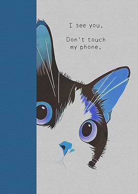 Cat with a warning message