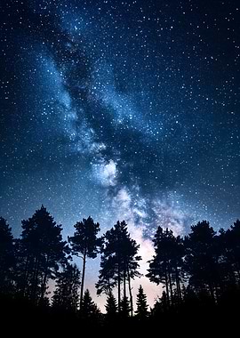 Milky Way over Forest